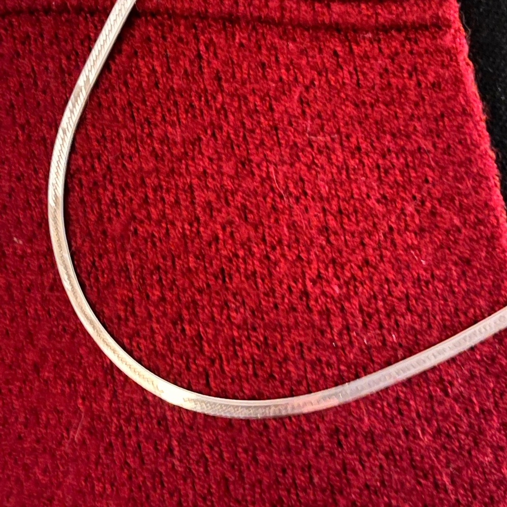 N345 Long sterling silver 925 herringbone necklace chain 24” - Picture 5 of 7